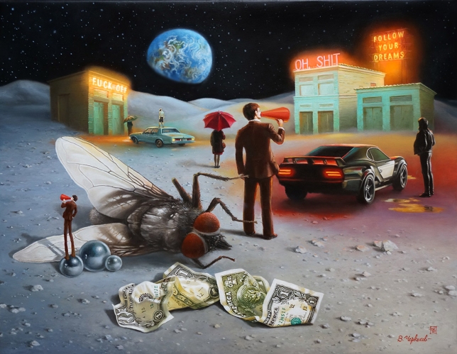 Painting for sale online - A Dream on a Moonlit Night or Two Crumpled Dollars