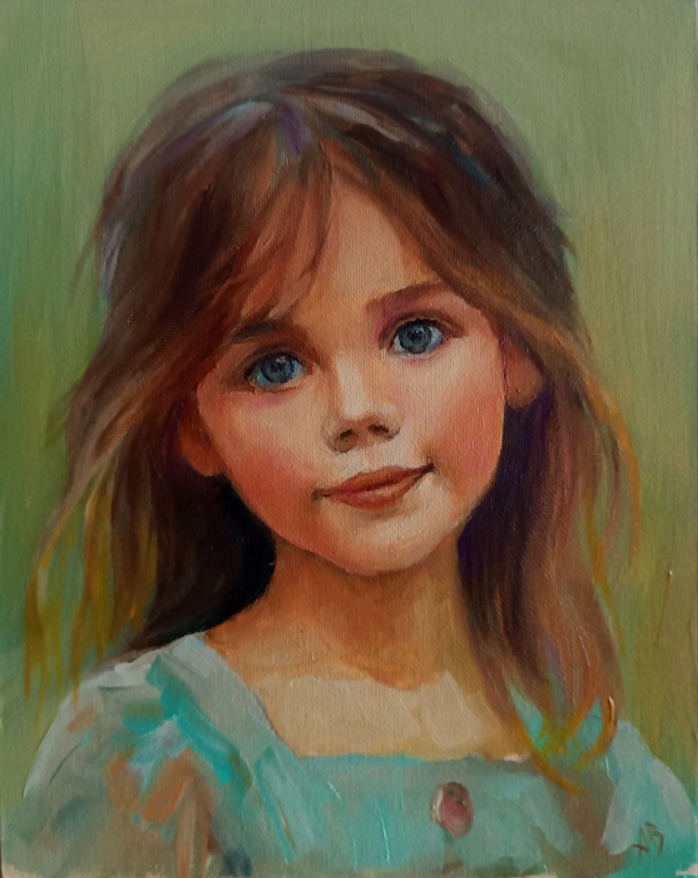 Painting for sale online - Childrens portrait