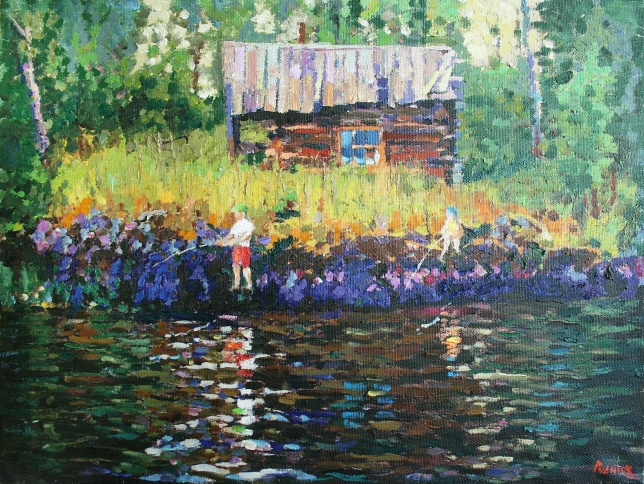 Painting for sale online - On the northern river