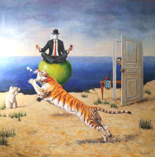 Painting for sale online - Rene and Salvador are relaxing on a picnic