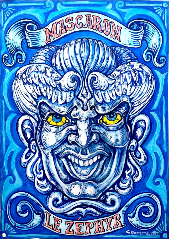 Painting for sale online - Mascaron Le Zephyr