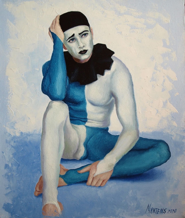 Painting for sale online - Sad Pierrot