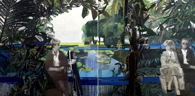 Painting for sale online - Pond with water lilies, Diptych