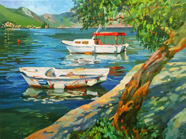 Painting for sale online - In the azure light, in the olive coolness