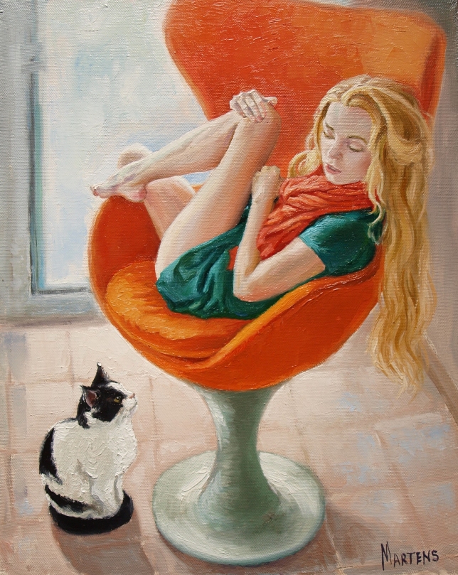 Painting for sale online - Orange chair