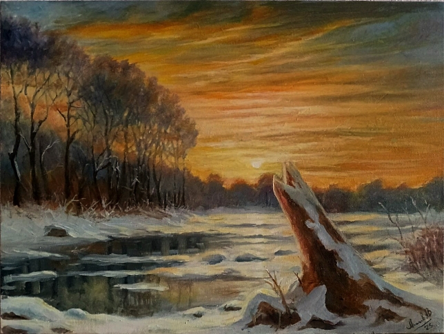 Painting for sale online - Evening landscape