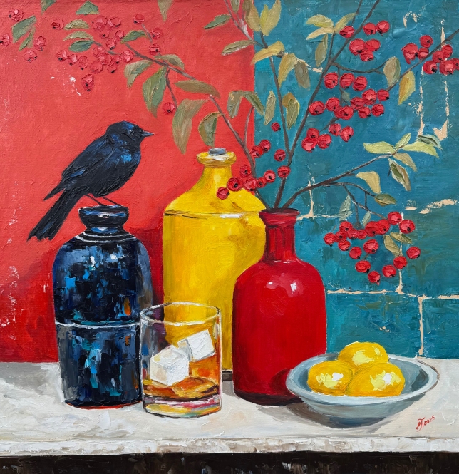 Painting for sale online - Rowan and jackdaw