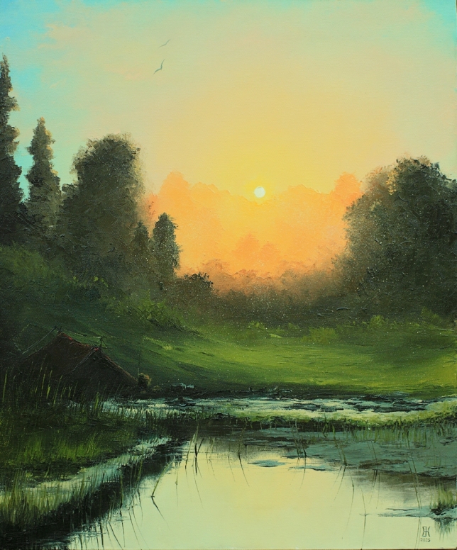 Painting for sale online - Paradise in a hut