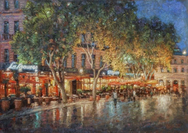 Painting for sale online - Night streets of Rome