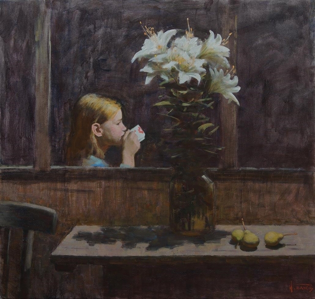 Painting for sale online - Night lilies