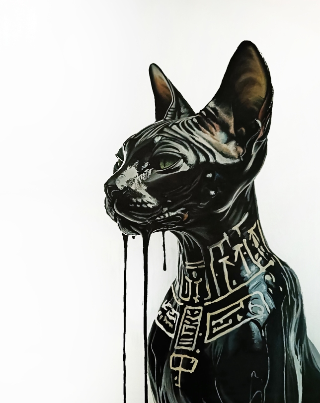 Painting for sale online - Black Cat