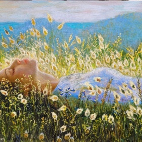 Painting for sale online - Under the rustle of grass